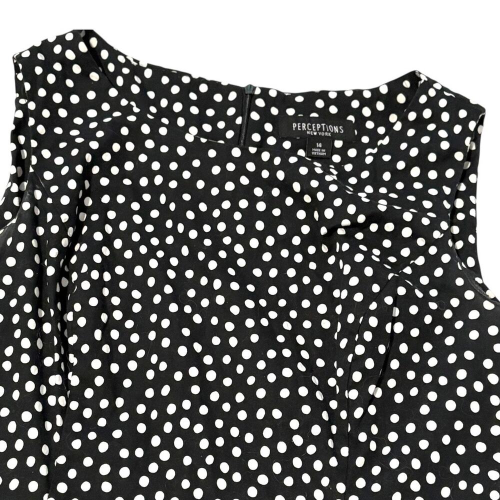 Tailored Polka Dot Dress - 14edium Sleeveless Classic Midi Fit & Flare - Picture 8 of 16